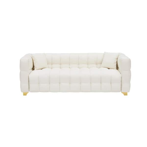 Z-joyee 80 in. Wide Square Arm Faux Leather Rectangle Modern