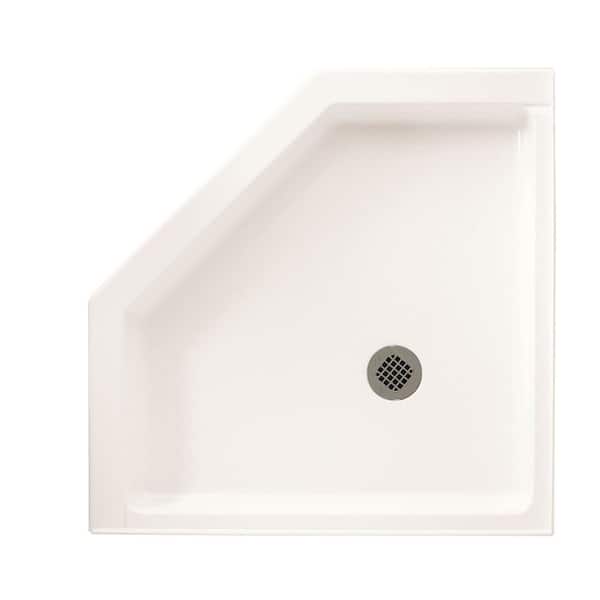 Swan Veritek Neo Angle 38 in. x 38 in. Single Threshold Shower Pan in White