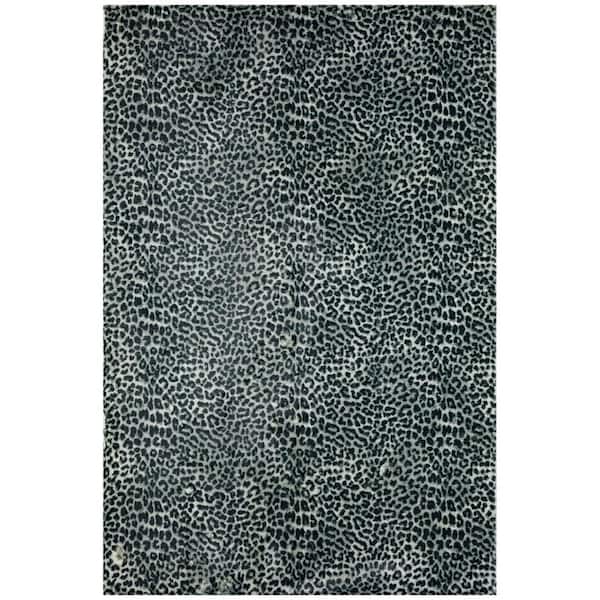 HomeRoots 3 x 5 Black Animal Print Runner Rug
