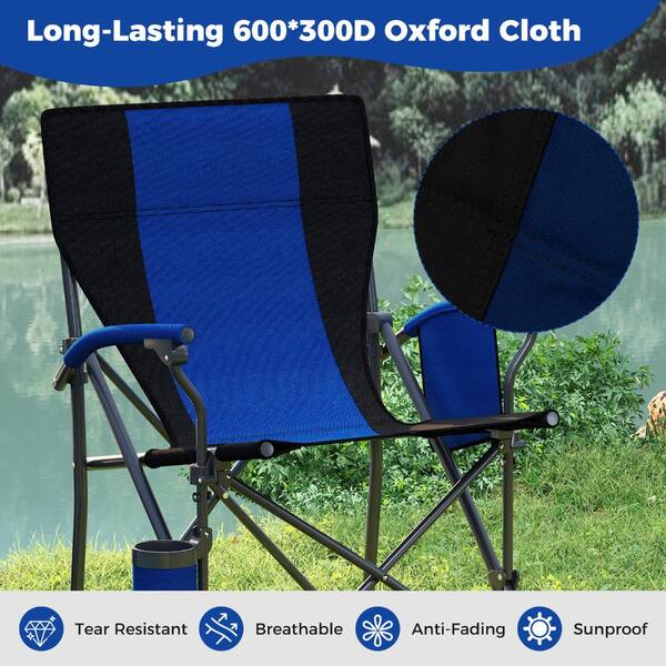 SKONYON Portable Folding Oxford Cloth Camping Chair with Cup