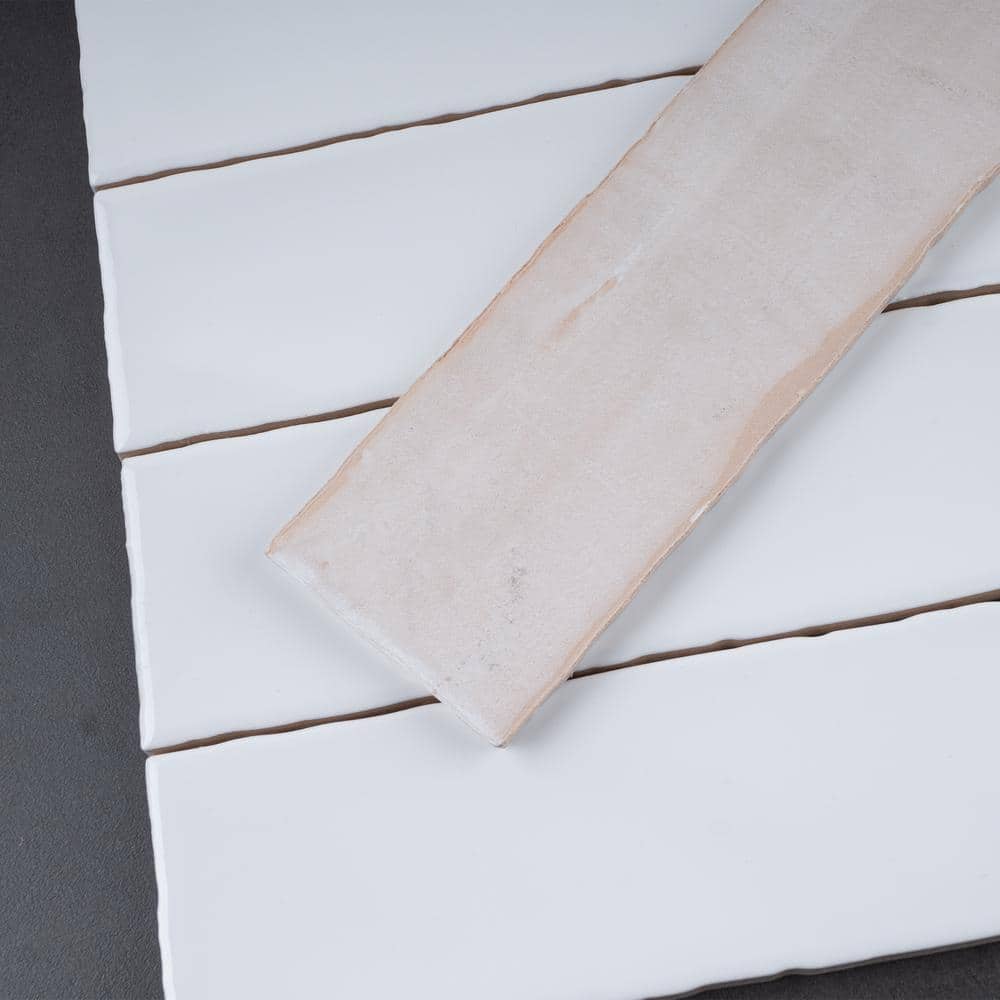 White Polished Ceramic Subway Wall Tile 3x12
