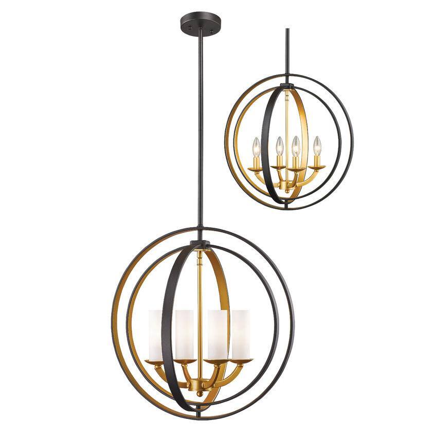 Ashling 20'' Brushed Nickel Globe Pendant with Glass Shades