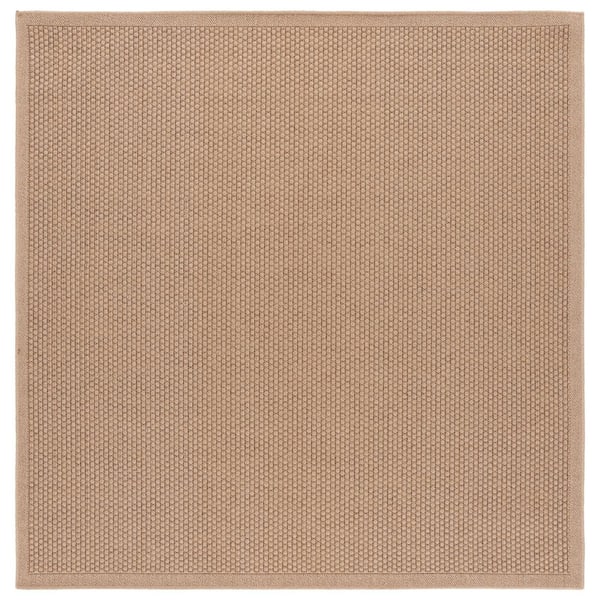 Atrium Sisal Beige 7 ft. x 7 ft. Geometric Solid Indoor/Outdoor Square Area Rug