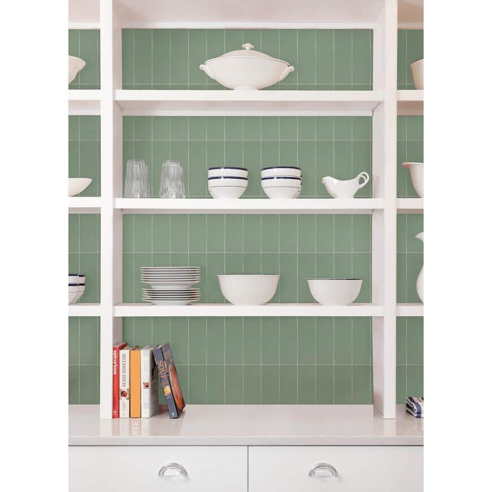 Green Peel and Stick Subway Wall Tiles for Kitchen and Bathroom