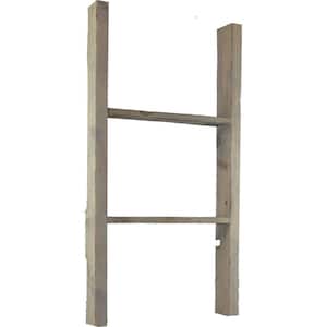 19 in. x 36 in. x 3 1/2 in. Barnwood Decor Collection Reclaimed Grey Vintage Farmhouse 2-Rung Ladder