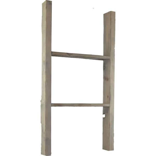 Ekena Millwork 19 in. x 36 in. x 3 1/2 in. Barnwood Decor Collection Reclaimed Grey Vintage Farmhouse 2-Rung Ladder