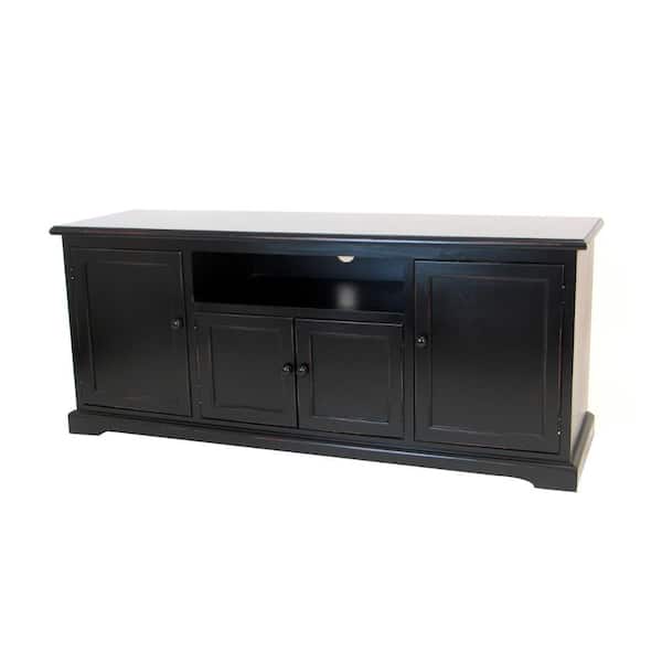 Benjara 58 in. Black Wood TV Stand Fits TVs up to 58" in. with 1 Shelves
