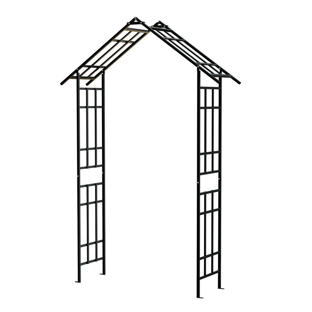 78 in. with Adjustable Width Decorate Metal Garden Trellis Arch with Square Arch Design, Climbing Plants Outdoor Black price history on PriceWatchPro