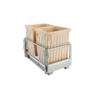 19 in. H x 24 in. W Silver Aluminum 1-Drawer Wide Mesh Wire Basket