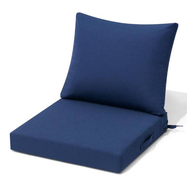 Crestlive Products 24 in. x 24 in. Deep Seat Outdoor Couch Sectional Sofa Cushion in Navy Blue Set of 2 CL CU005NAV 1 The Home Depot