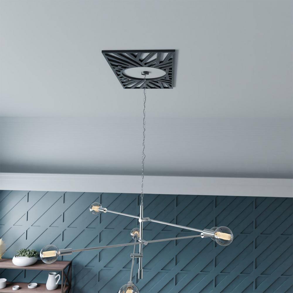 Antiqued Silver 16" x 8" PVC Pierced Ceiling Medallion
