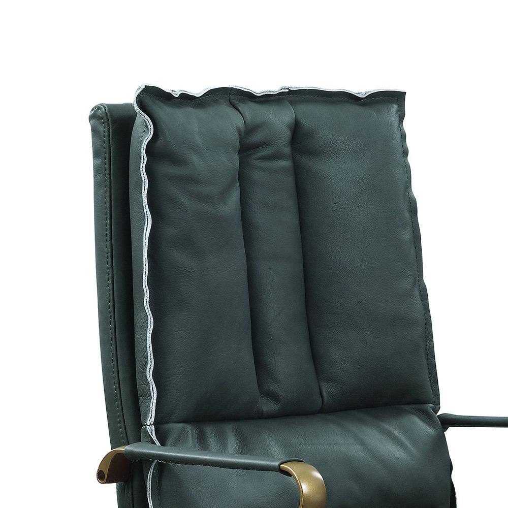 Luxurious Dark Green Top Grain Leather Executive Swivel Chair