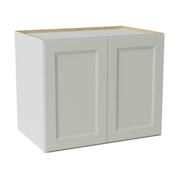 36 in. W x 24 in. D x 30 in. H Ready to Assemble Double Shaker Pantry Kitchen Cabinet in Laguna Grey