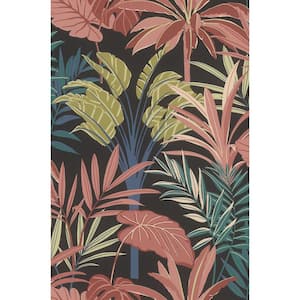 Rudyard Pink Tropical Flora Vinyl Non-Pasted Wallpaper Roll