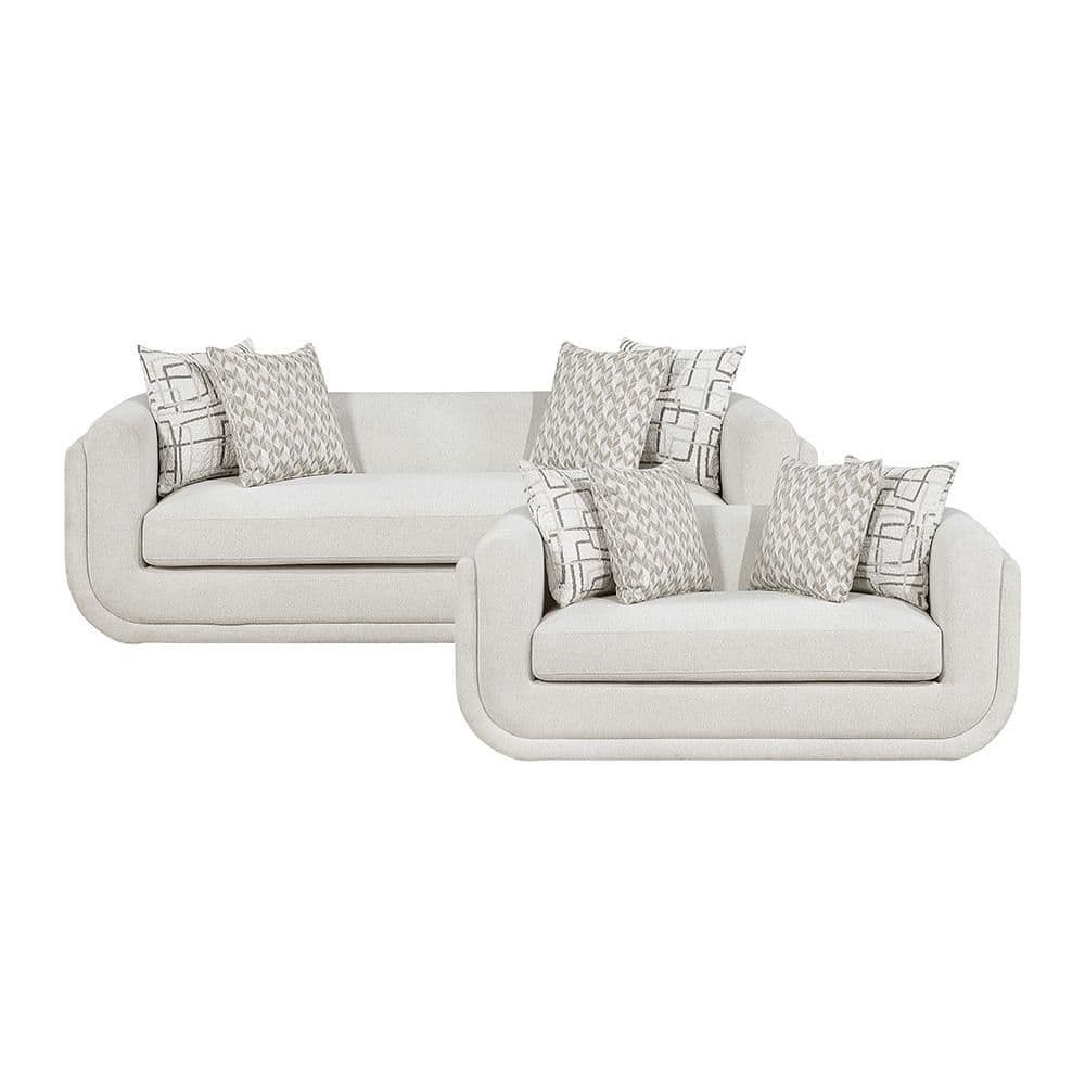 Veylo 88.5 in. W Track Arm Chenille Curved 2-Piece Living Room Sofa Set in Beige price history on PriceWatchPro