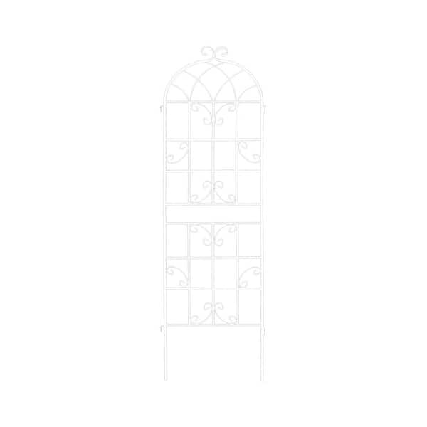 cenadinz 71 in. White Iron Garden Trellis Outdoor Climbing Plant/Flower Support (4-Pack) Simple Design