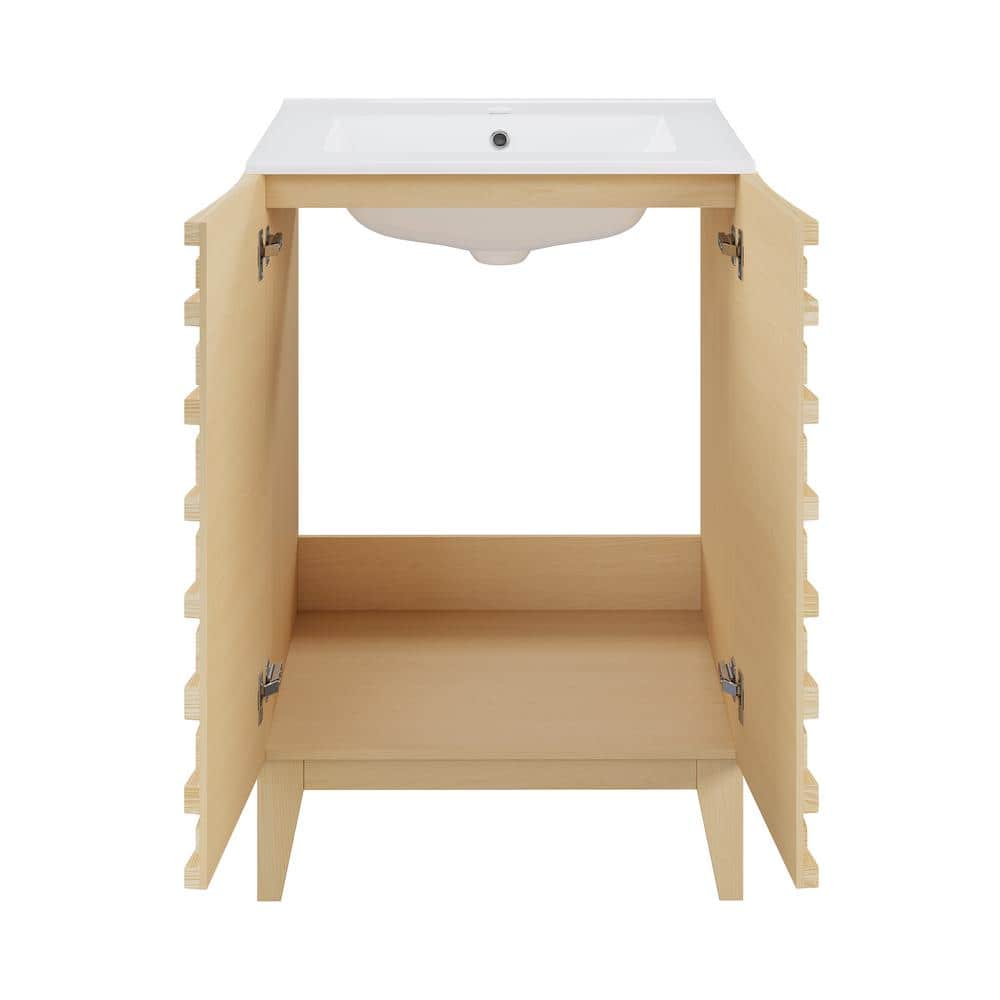 Cascade 24" Natural Oak Freestanding Bathroom Vanity
