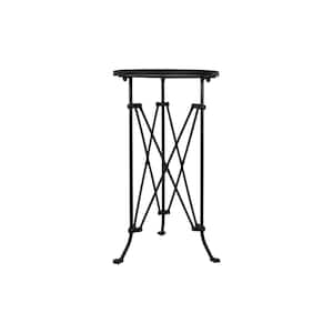 Round Black Metal Accent Table