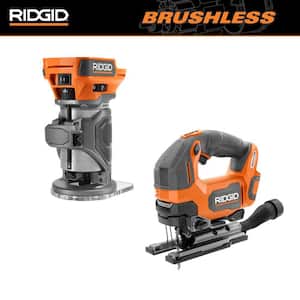 18V Brushless 2-Tool Combo Kit with Compact Trim Router and Jig Saw (Tools Only)