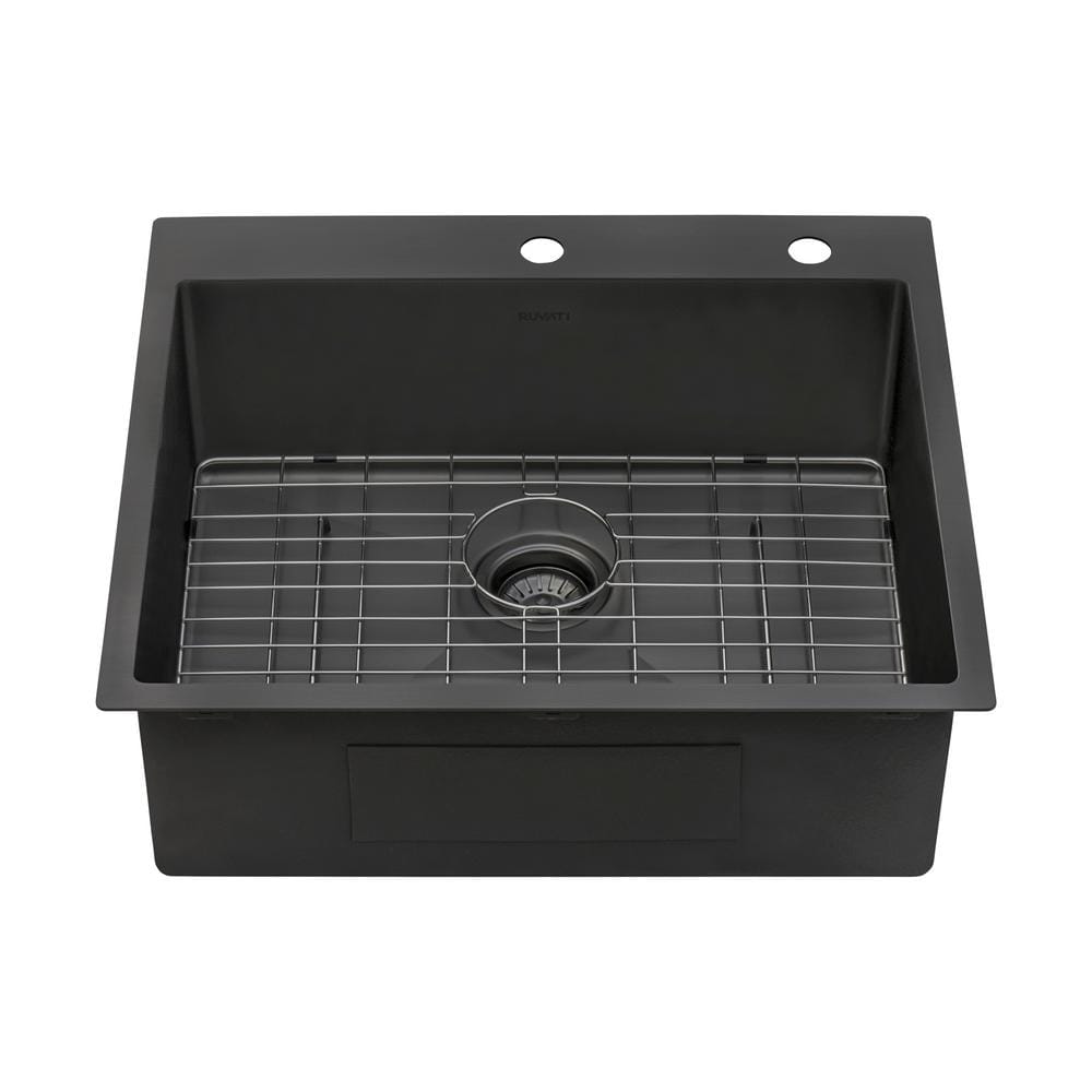 Gunmetal Black Stainless Steel Single Bowl Farmhouse Sink