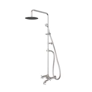 Abyss 8 in. x 21 in. 1/4 in. Shower Faucet Set with Handshower in Brushed Nickel