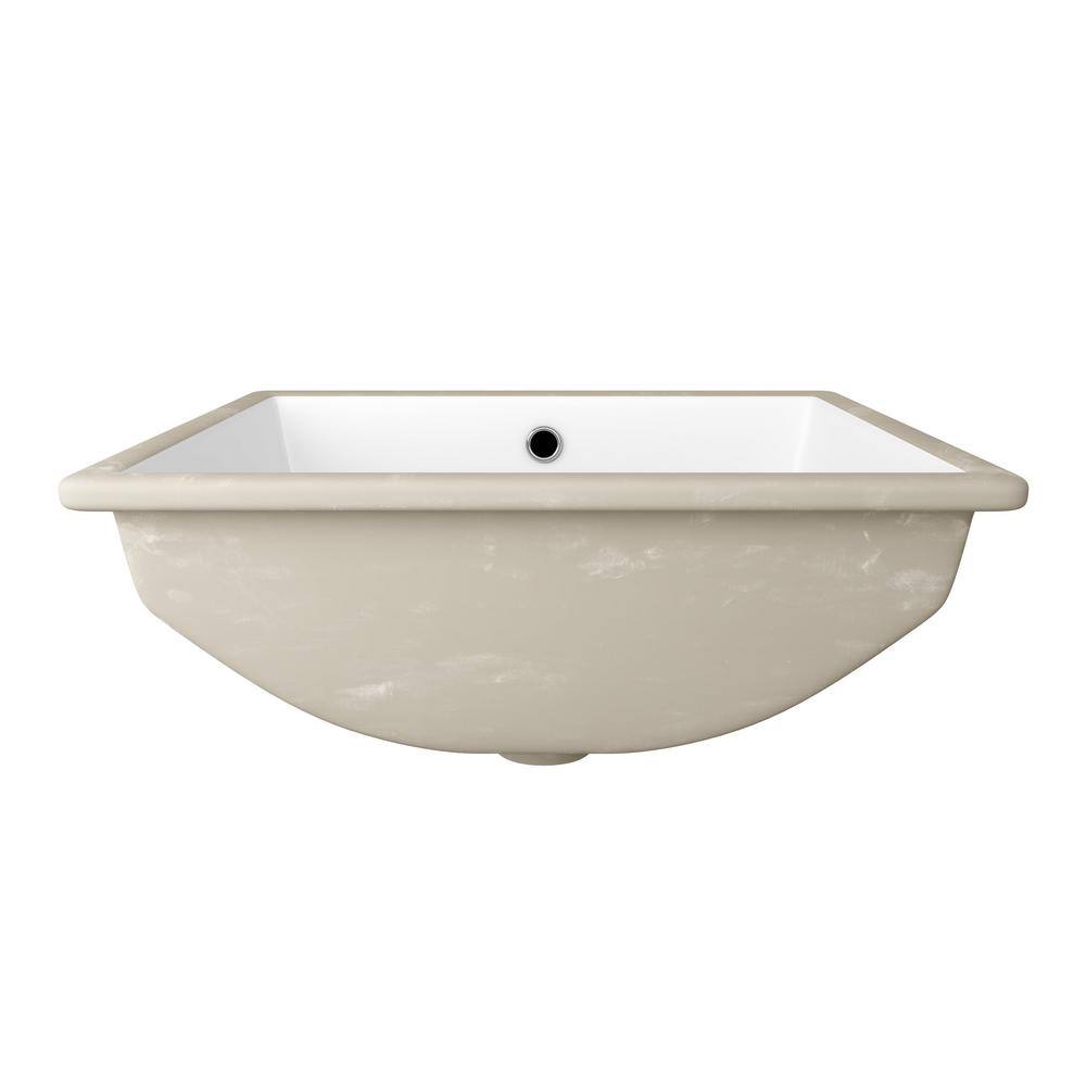Denbigh 21'' White Ceramic Rectangular Undermount Sink