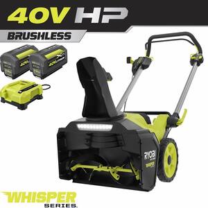 40V HP Brushless Whisper Series 21 in. Single-Stage Cordless Battery Snow Blower with (2) 7.5 Ah Batteries & Charger