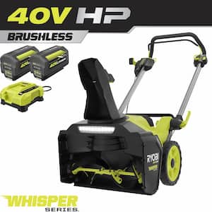 40V HP Brushless Whisper Series 21 in. Single-Stage Cordless Battery Snow Blower with (2) 7.5 Ah Batteries & Charger