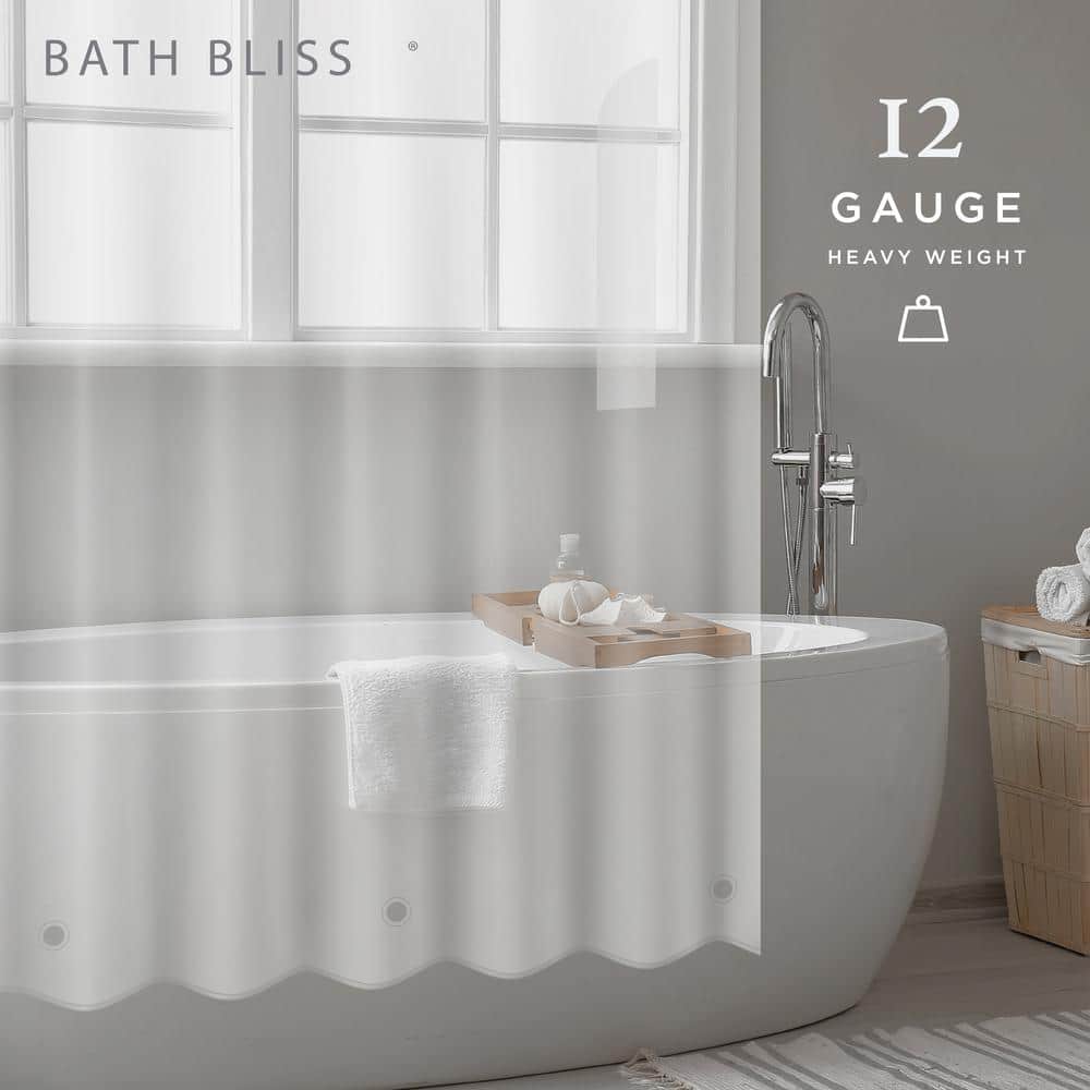 Heavy Weight Frost PEVA Shower Curtain Liner with Stainless Steel Grommets