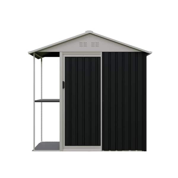 ToolCat 6x4 ft Outdoor Metal Garden Shed with Rack.Gable Roof