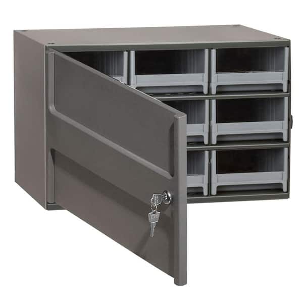 Akro-Mils 9-Compartment Steel Cabinet Small Parts Organizer with Locking Door