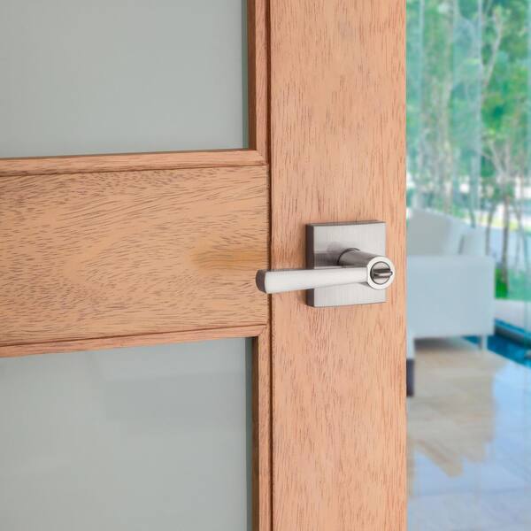 thumbnail image 2 of Baldwin Spyglass Single Cylinder Front Door Handleset Featuring Smartkey Security In Venetian Bronze Prestige Series With A Modern Contemporary Slim Door Handleset And Square Lever 2 2 of 12