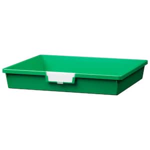 12-Gal. 3 in. Wide Line Single Depth Storage Tote in Primary Green (3-Pack)