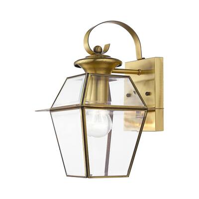 Light Antique Brass Outdoor Wall Sconce, Brass Outdoor Light Fixtures With Motion Sensor