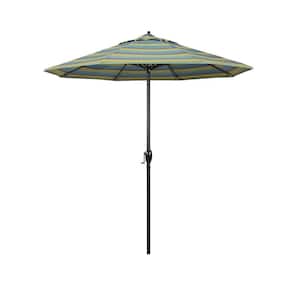 7.5 ft. Black Aluminum Market Patio Umbrella Auto Tilt in Astoria Lagoon Sunbrella