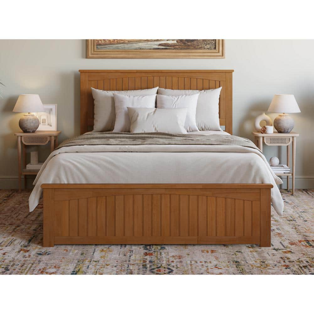 Nantucket Light Toffee Queen Wood Upholstered Bed with Headboard