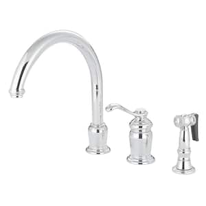 Victorian Single-Handle Standard Kitchen Faucet with Side Sprayer in Chrome