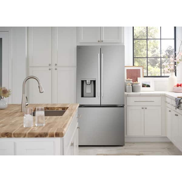LG 33 in. W. 20 cu.ft. Smart 3-Door French Door Refrigerator