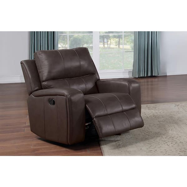 New Classic Furniture Linton Brown Leather Glider Recliner