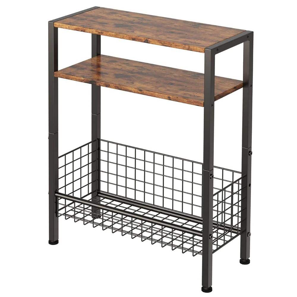 Brown Magazine Rack Brown 17 in. x 22 in. Metal Freestanding Magazine Rack Z0D6YQVZWM - The ...