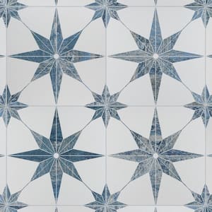 Cassis Stella Blue 9-3/4 in. x 9-3/4 in. Porcelain Floor and Wall Tile (10.88 sq. ft./Case)