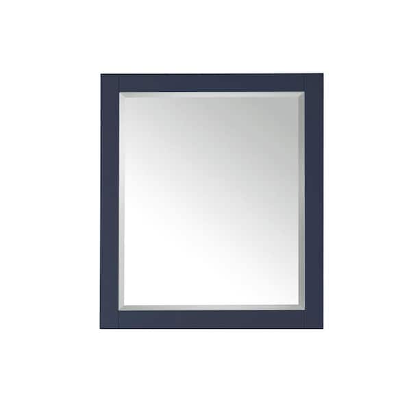 Avanity 28 in. W x 32.00 in. H Framed Rectangular Beveled Edge Bathroom Vanity Mirror in Navy Blue