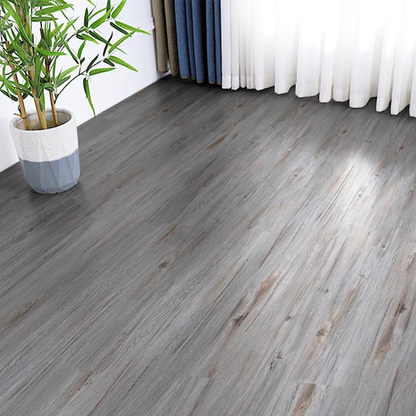 Brown Peel and Stick Vinyl Flooring Tiles 36 in. x 6 in. Vintage Wood Design DIY Water Resistant 54 sq. ft. 6 MIL