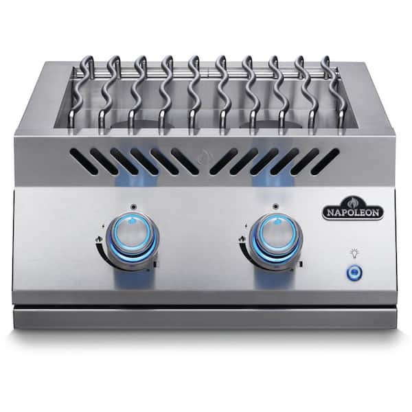 700 Series Stainless Steel Built-In 18 in. 2-Burner Dual Range Top Burner Propane Side Burner