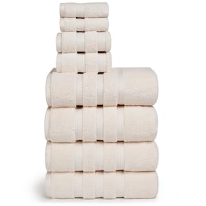 Infinity 8-Piece Ivory Solid Cotton Bath Towel Set