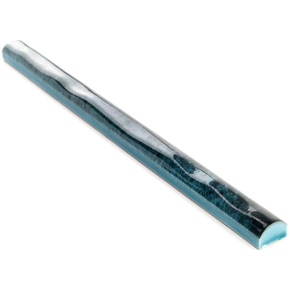 Chateau Blue Ceramic Pencil Liner Tile Trim 1x12
