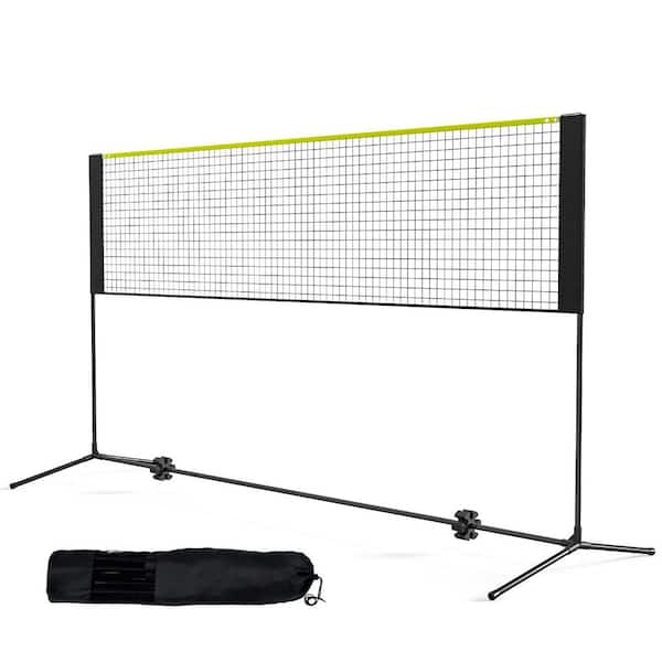 SKYSHALO Badminton Net, Height Adjustable Volleyball Net, 10ft. Wide Foldable Pickleball Net, Portable Easy Setup Tennis Net Set
