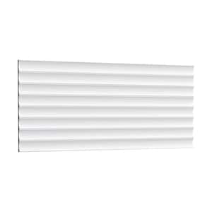 1/2 in. D x 9-7/8 in. W x 78-3/4 in. L Primed White Plain Modern Valley Polyurethane 3D Wall Covering Panel Moulding
