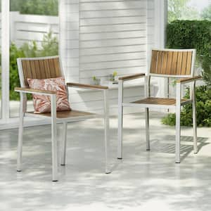 Cape Silver Aluminum Outdoor Patio Dining Chairs(2-Pack)