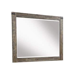 37.99 in. x 1.18 in. Rectangular Metal Frame Brown and Black Dresser Mirror